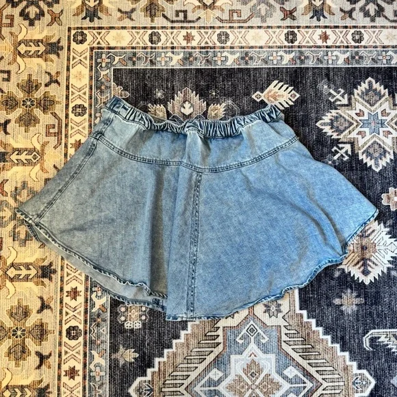 Aerie Mini Denim Flared Skirt Women’s Size Medium - Picture 5 of 11